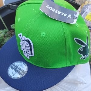 PLAYBOY Vibrant Green and Navy Cap